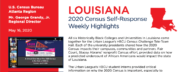 Urban League of Louisiana Recognized by U.S. Census Bureau for Efforts